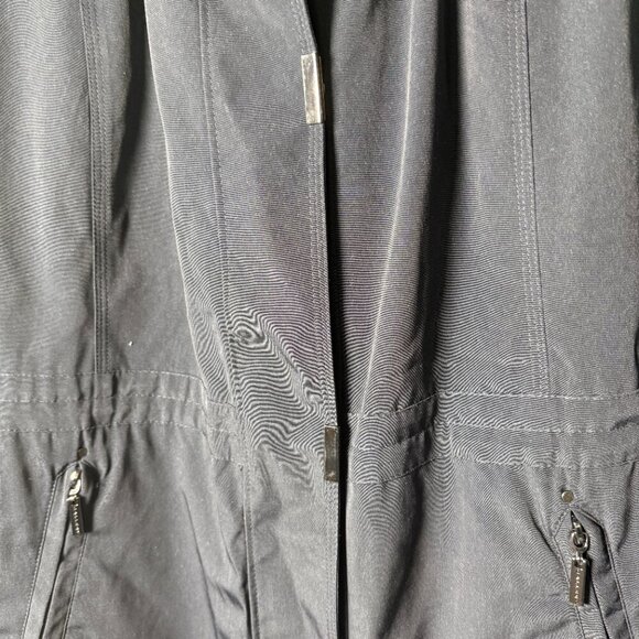 Gallery Women's Navy Trench Coat Removable Liner Sz XL - Picture 6 of 16